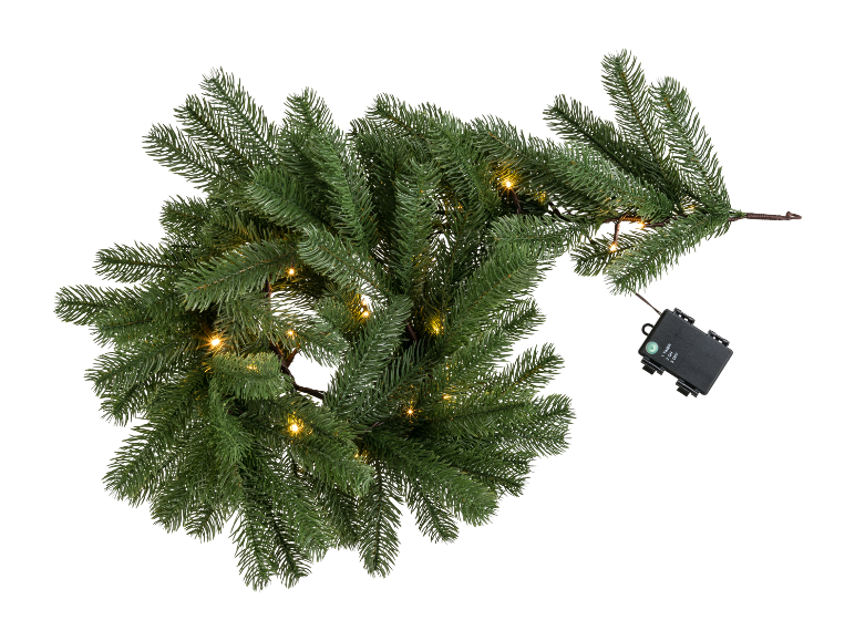 Guirlande de Noël avec lumières LED blanc chaud et boîtier de commande
