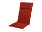 Un coussin rouge pour chaise de jardin avec dossier