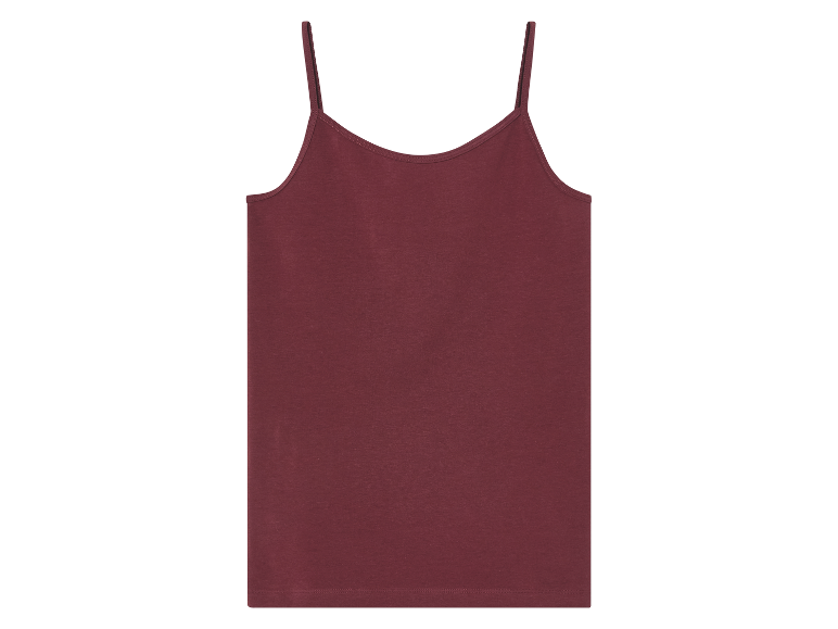 Un débardeur bordeaux foncé avec de fines bretelles.