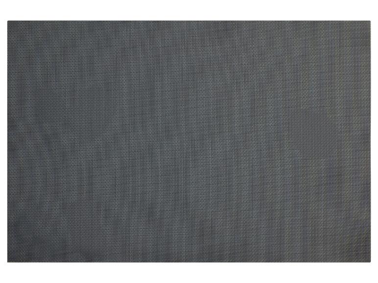 Sets de table gris foncé, texture tissée.