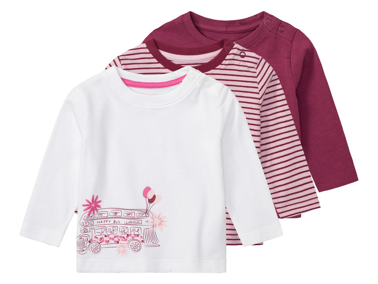 Aller en mode plein écran : lupilu® Lot de 3 t-shirts à manches longues bébé - Image 19