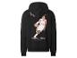 Sweat à capuche noir avec illustration de joueur de basket-ball et texte 'some legends live forever'.