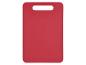 Planche à découper rectangulaire rouge avec une poignée à une extrémité