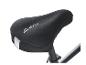 Selle de vélo noire Crivit Memory Foam avec bande réfléchissante.