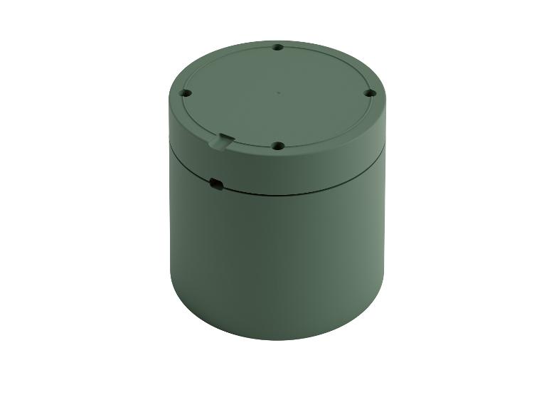 Pot cylindrique vert foncé, design minimaliste.
