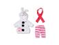 Ensemble de vêtements pour poupée BABY born avec veste lapin-bonhomme de neige, pantalon rayé rose et écharpe rouge.
