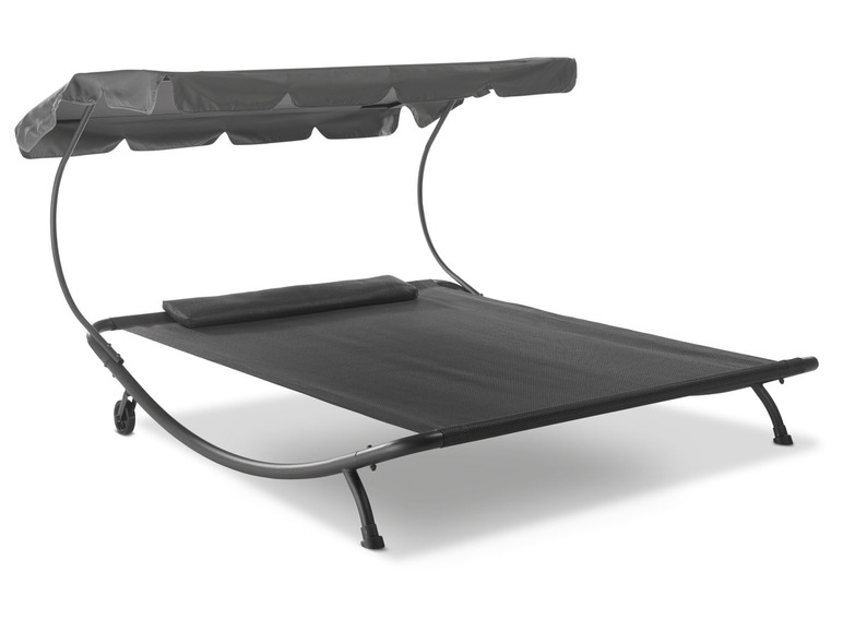 Aller en mode plein écran : LIVARNO home Chaise longue double avec pare-soleil, 200 x 200 cm, anthracite - Image 3