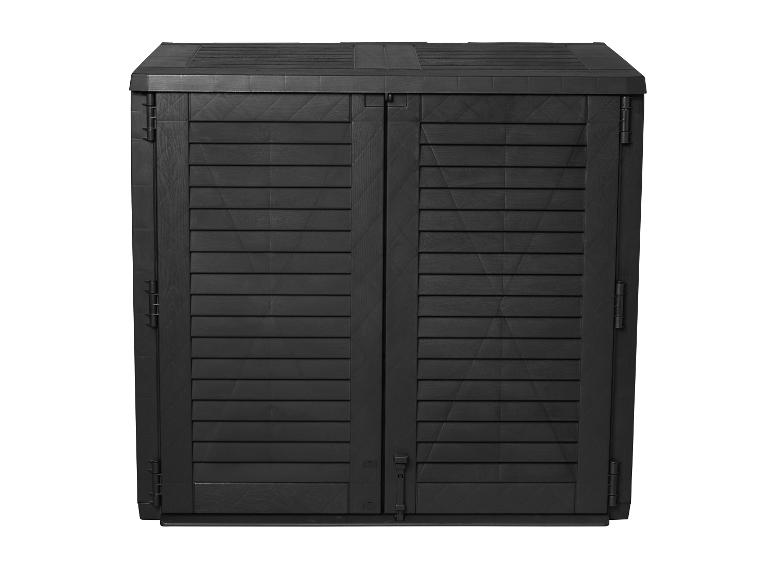 Armoire de jardin en plastique noir avec portes à lattes