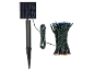 Guirlande lumineuse solaire LED multicolore avec panneau solaire et piquet de terre.