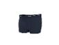 Boxer bleu marine avec ceinture élastique blanche.