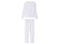 Pyjama blanc à manches longues et pantalon avec un motif d'étoiles.