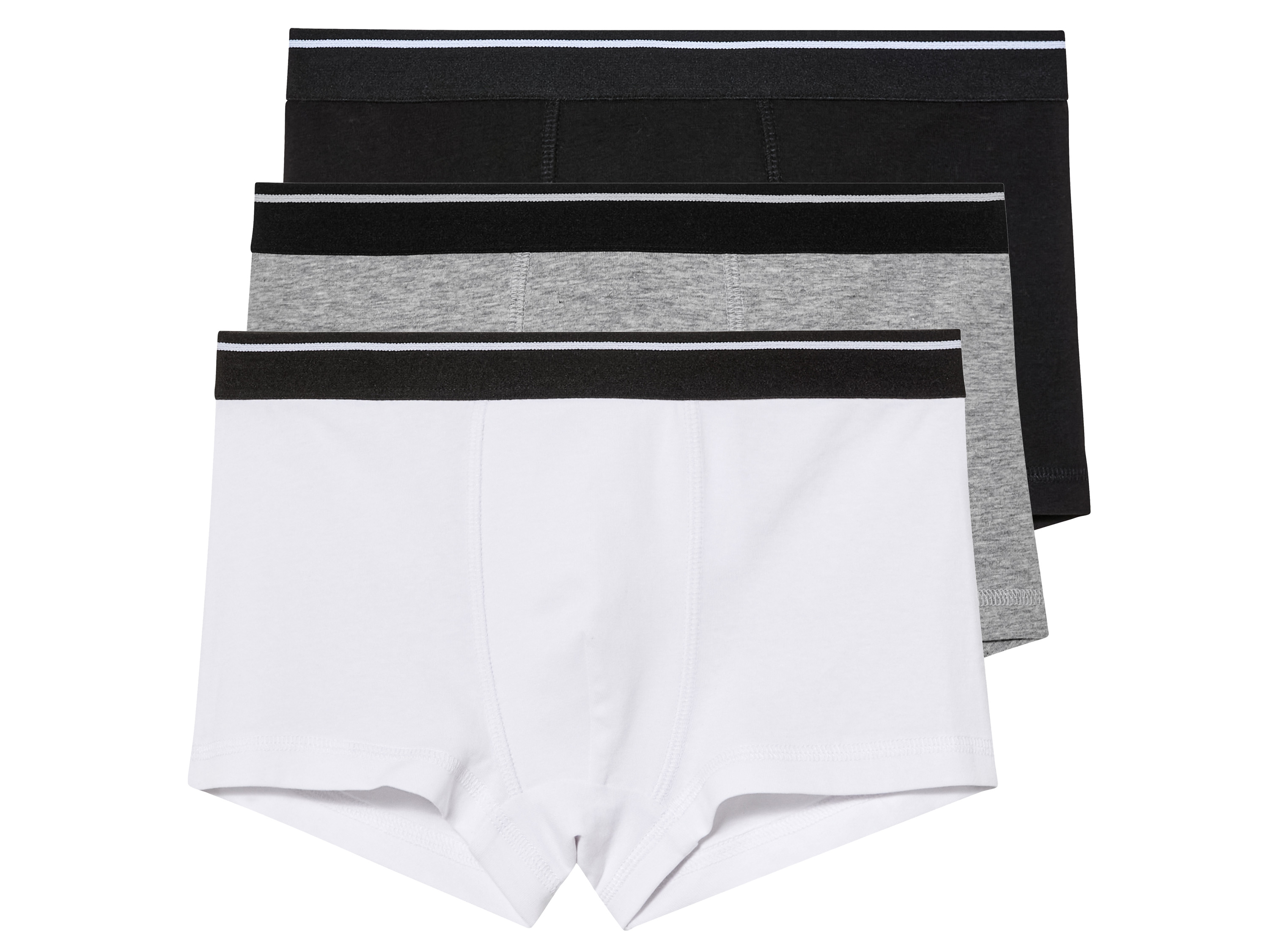 pepperts!® Lot de 3 boxers garçon (8-10 ans, noir/gris/blanc)