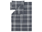 Parure de lit à carreaux gris avec housse de couette et taies d'oreiller