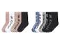 Lot de 10 paires de chaussettes en coton pour enfants, tons neutres et bleus, rayures et pois