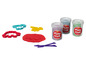 Play-Doh avec des dinosaures, des emporte-pièces et des outils.