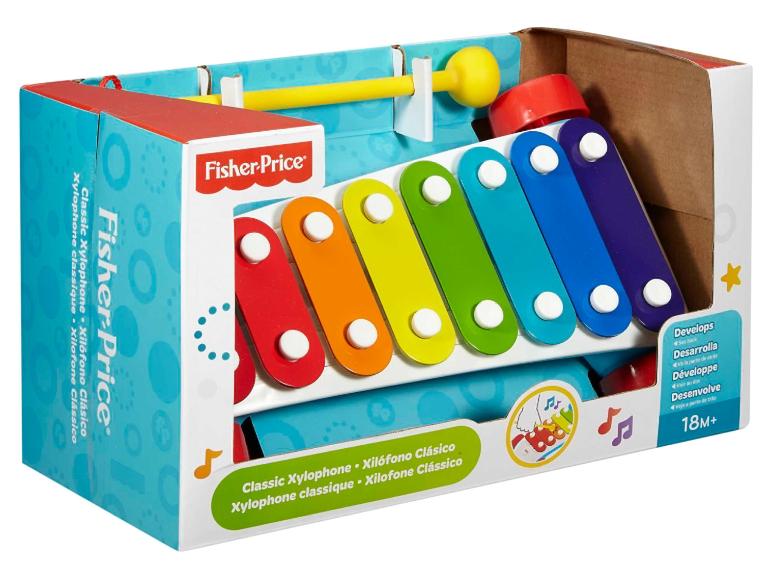 Xylophone classique Fisher-Price avec touches colorées et maillet, pour les 18 mois et plus