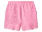 Shorts roses pour femme avec taille élastique et ourlet brodé