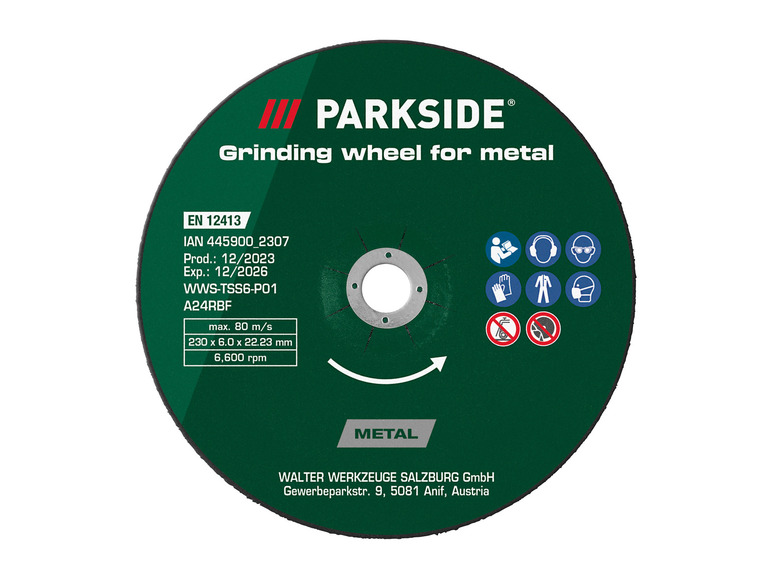 Meule à meuler pour métal Parkside, 230 mm.