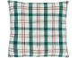 Coussin à carreaux vert et marron