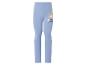 Legging enfant bleu clair avec une fille blonde et le texte 'Follow your Heart'.