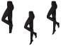 Trois paires de collants noirs, deux unis et un à motif pied-de-poule.