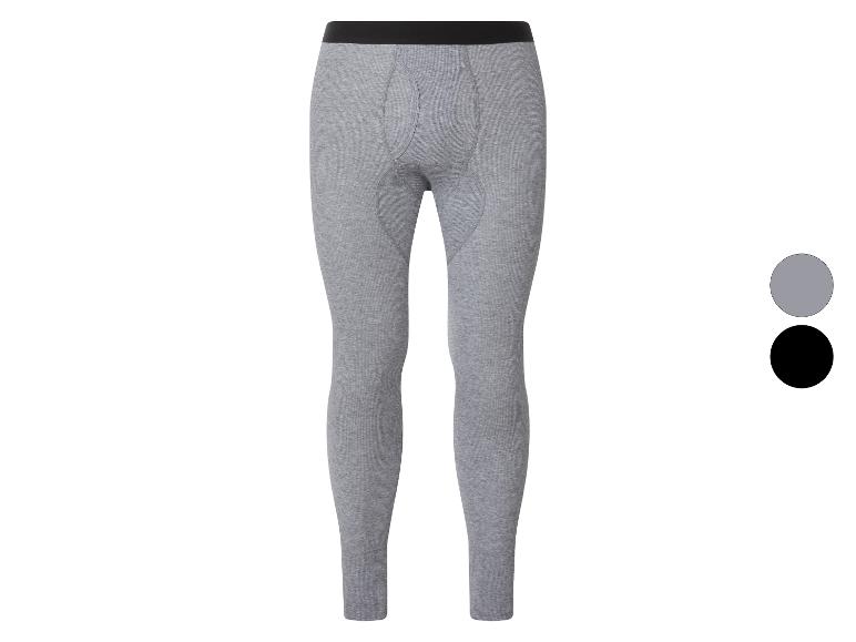 Caleçons longs thermiques gris pour hommes avec ceinture noire, avec options de couleur gris et noir.