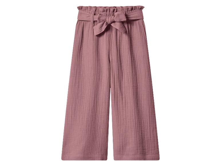 Pantalon large rose taille haute avec ceinture