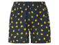Shorts homme, motif citron jaune, bleu marine.