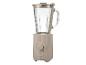 Un blender Silvercrest beige avec un pichet en verre.