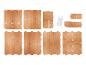 Pièces en bois pour assembler une armoire.