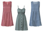 Trois robes d'été : rose, grise et en jean.