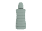Gilet long pour femme avec capuche en vert clair, vue arrière
