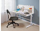Bureau réglable en hauteur avec chaise ergonomique pour enfants.