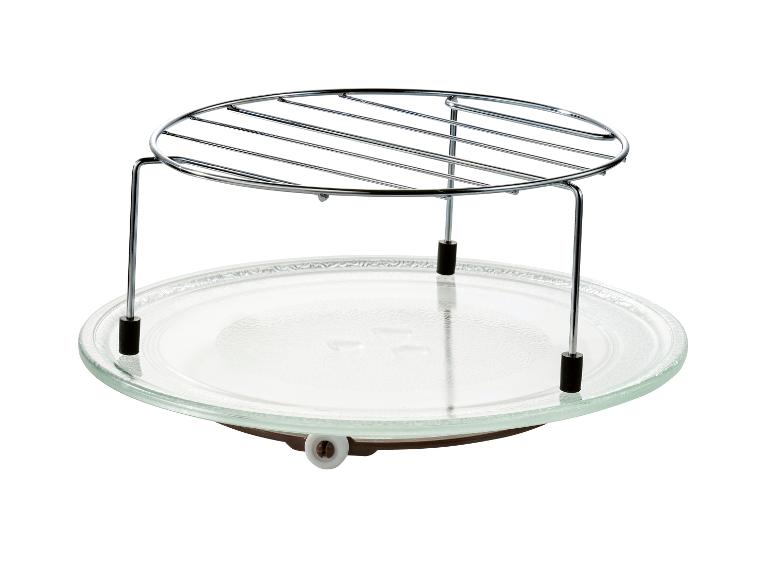 Plateau tournant en verre et grille métallique pour micro-ondes