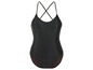 Un maillot de bain noir une pièce avec des bretelles fines.