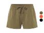 Shorts en molleton à cordon, disponibles en kaki, orange et noir.