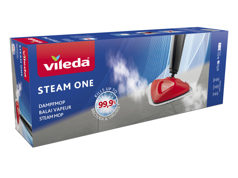Vileda Steam One, nettoyeur vapeur pour tuer les bactéries et les virus.