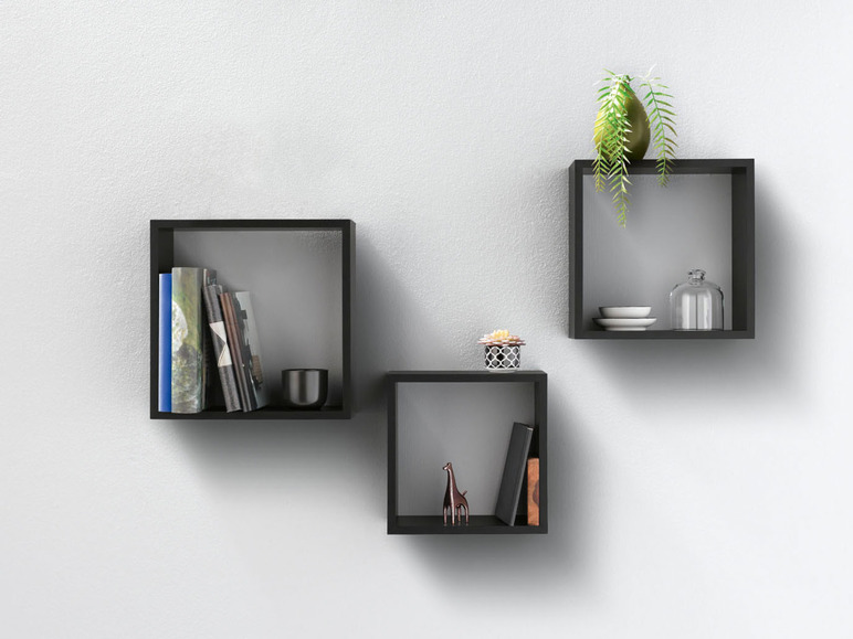 Aller en mode plein écran : LIVARNO home Set d'étagères murales cubes, 3 pièces - Image 3
