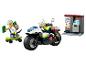 Ensemble LEGO City avec moto de police, voleur en skateboard et distributeur automatique.