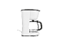 Une cafetière blanche avec une carafe en verre.