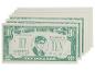 Une pile de billets de banque factices en dollars avec une image de Houdini et le texte 'The United Magic of Magic'.
