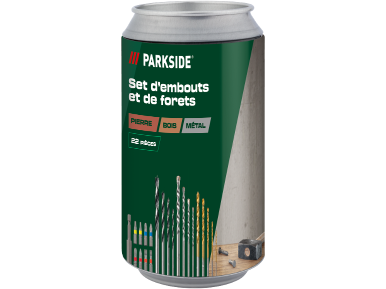 Jeu d'embouts et de forets pour pierre, bois et métal, 22 pièces.