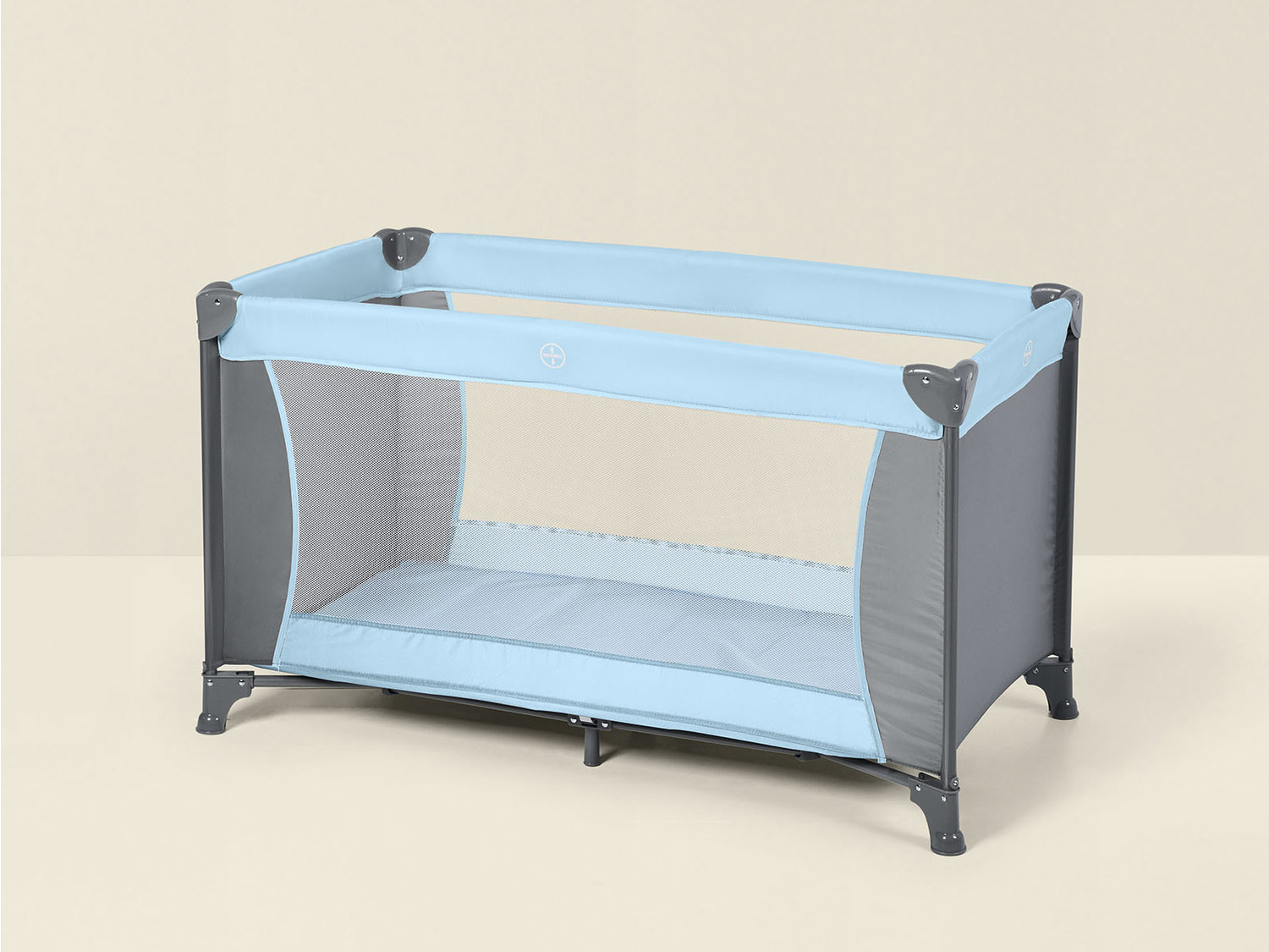 Lit de Voyage Bleu Pliable pour Bébé avec Matelas à Langer et Nœud de Lit de Voyage Bleu Pliable pour Bébé avec Matelas à Langer et Nœud de