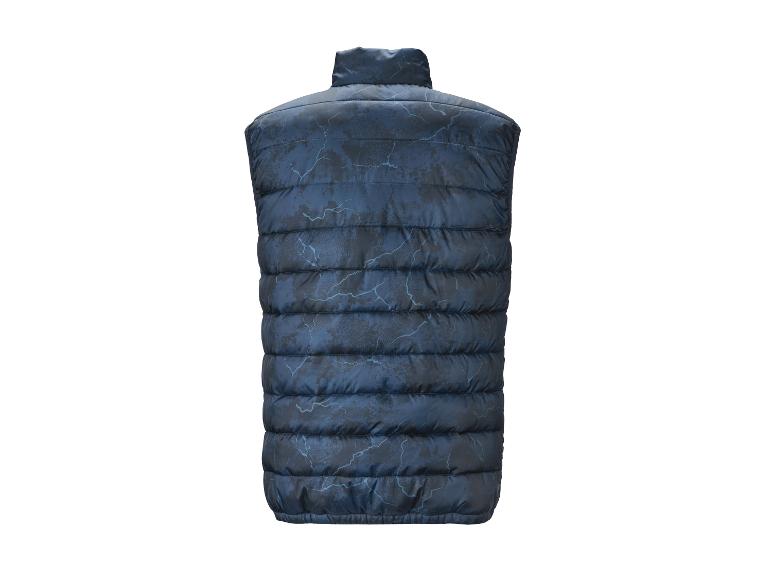 Gilet matelassé bleu pour homme avec motif éclair