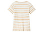 Un t-shirt rayé blanc et beige.
