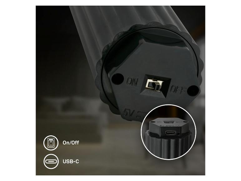 Interrupteur marche/arrêt et port USB-C sur la suspension BRILONER.
