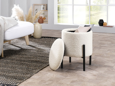 LIVARNO home Tabouret avec compartiment de rangement, Ø 35 cm