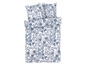 bleu imprimé/blanc