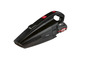 Un aspirateur sans fil noir Silvercrest avec batterie rouge Parkside X20V Team.