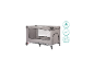 Lit de voyage gris pour bébé avec roulettes, adapté dès la naissance, matelas de 4 cm.